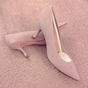 Dusty Pink Suede Kitten Heel